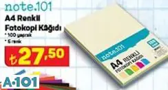 NOTE.101 A4 RENKLİ FOTOKOPİ KAĞIDI
